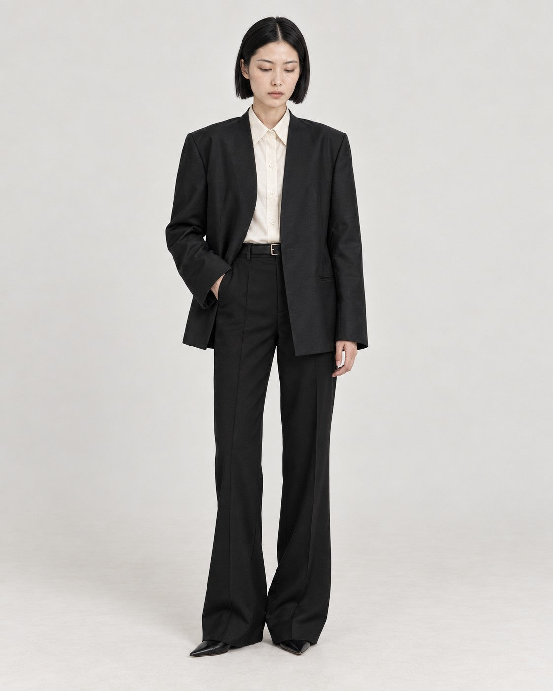 Cream Shirt, silk jacket