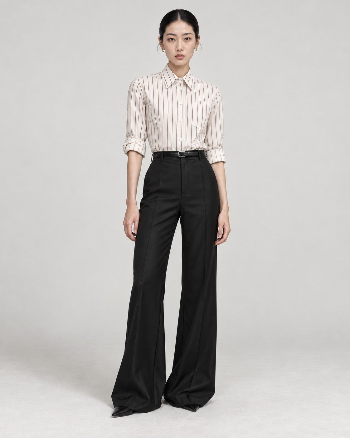 Striped Shirt, silk pants