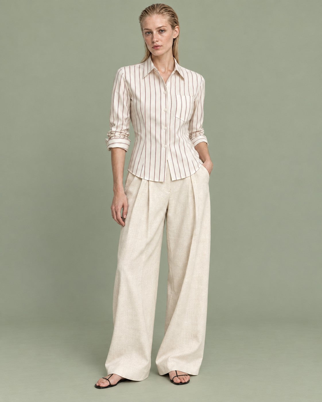 Striped Shirt, sage